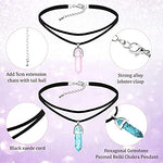 El Regalo Choker Necklace for Girls & Women | Black Wrap Velvet Choker with Healing Stones Women Girls Everyday Boho Necklace Gift Her Jewelry Hippie Crystal (Black)