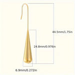 El Regalo Womens Luxury Stainless Steel Water Drop/Tear Drop Minimalist Earrings- Elegant Anti Tarnish Thread Western Earrings (Gold)