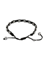 El Regalo 1 PC Boho Macrame Adjustable Oxidized German Silver Bead Nazabattu Anklet for Girls & Women- 1 Leg Bohemian Tribal Thread Anklet (square Nazarbattu Anklet)