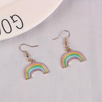 El Regalo 1 Pair Rainbow Earrings- Cute Enameled Colorful Rainbow Hypoallergenic Earrings for Girls & Women (option-3)