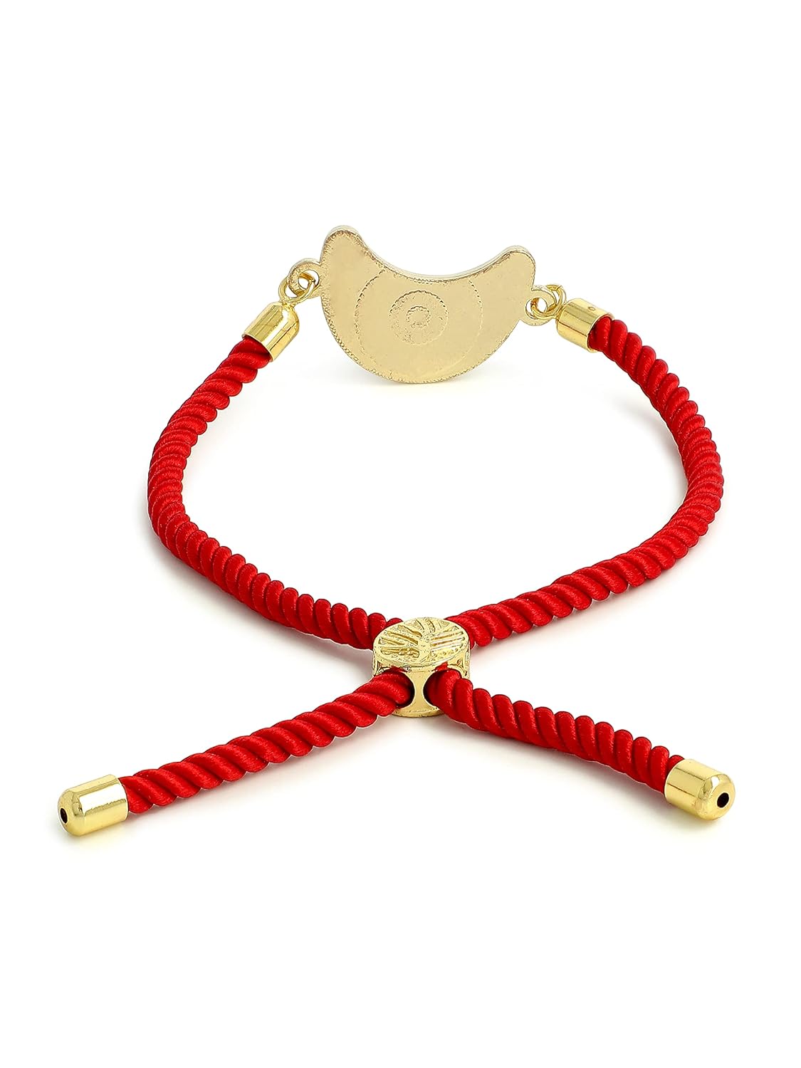 El Regalo 1PC Evil Eye Rakhi with shagun & Message Card Gift Box- Crescent Moon Evil Eye Unisex Rakhi for Brother/Bhabhi/Niece or Nephew (Red Moon Evil Eye Rakhi)