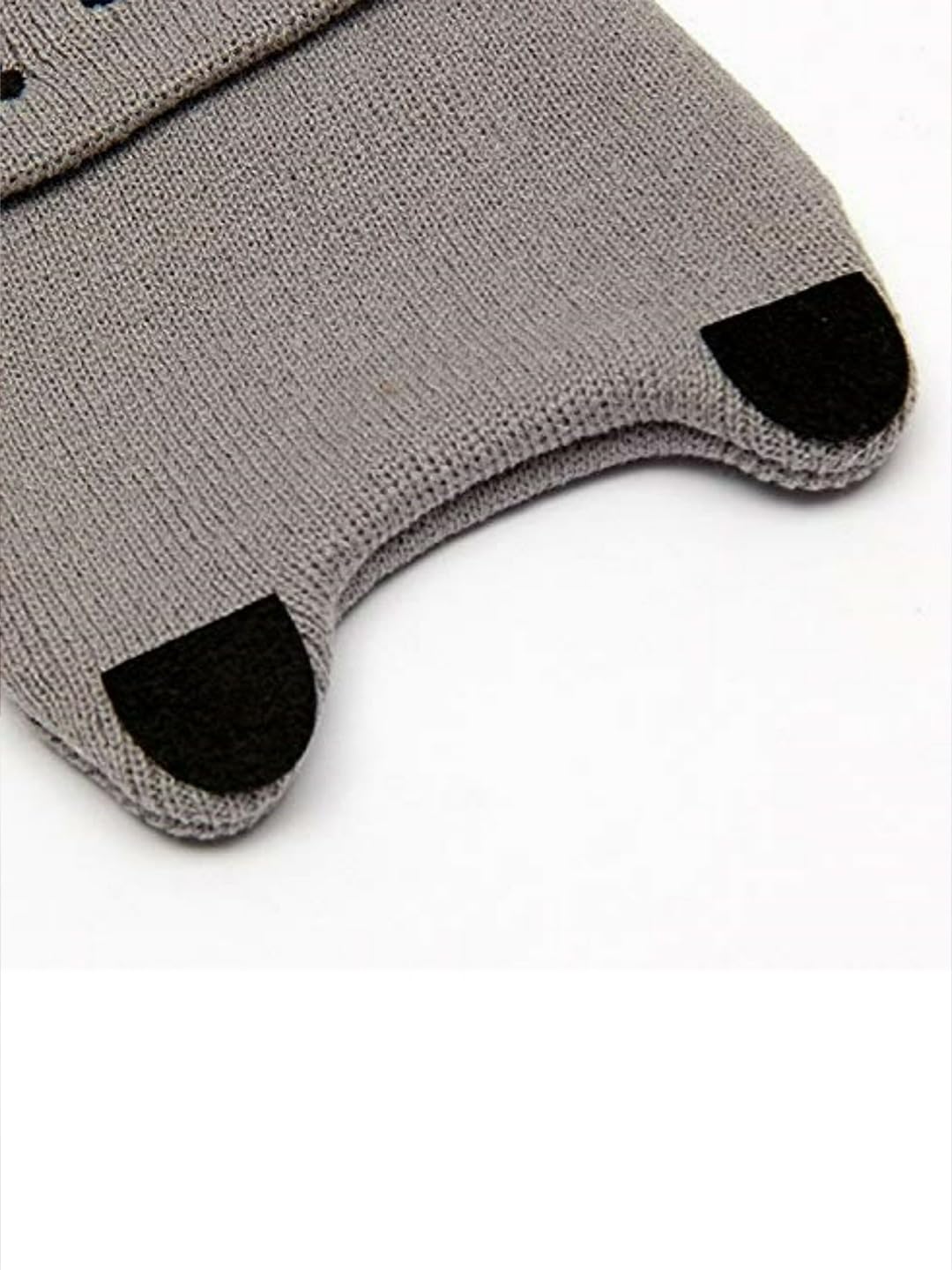 EL REGALO Kids Grey & Black Self Design Wool Beanie