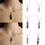 El Regalo Natural Quartz Stones Healing Point Bullet Pencil Point Shape Crystal Chakra Pendant Necklace - Perfect Valentines Day Gift for Girls & Women (Lapis (Royal Blue))