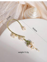El Regalo 1 Pair Lily of the Valley Ear Cuffs Earrings for Women, Non Piercing Leaf Lily Flower Ear Cuffs Wrap Clip on Crawler Climber for Women