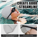 El Regalo 1 PC Silicon Bubbled Swimming Cap for Teens/Adults- Silicone Thickened Long Hair Silicone Swimming Cap (Grey)