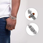 El Regalo Trident Rudraksha Kada Bracelet Rakhi for Brother/Bhai- Rudraksha Trishool Silver Plated Rakhi for Bhaiya with Roli Chawal, Card in Rakhi Gift Box