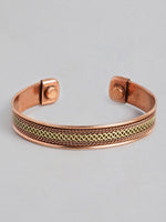 El Regalo Unisex 2PCs Pure Copper Magnetic Bracelet Combo Set for Joint Pain Relief/Arthritis - Slim Minimalist Style - Adjustable Magnetic Therapy Healing Copper Fashion Jewelry (Option-2)