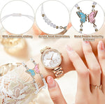 El Regalo 2PCs Butterfly Friendship Bracelets Set for Girls - Adjustable Handmade BFF Strand Bracelets for Best Friends - Symbolic Matching Jewelry for Birthday, Christmas, Graduation, Anniversary (White)