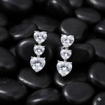 El Regalo Triple Heart CZ Dangle Earrings for Women | Romantic 3-Tier Heart Drop Earrings | Sparkling Cubic Zirconia Crystal Earrings | Valentine's Day, Anniversary & Gift Jewelry