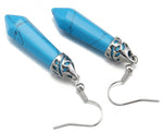 El Regalo Silver Plated with Multi Contemporary Earrings for Girls, Women, Blue Howlite Turquoise