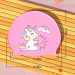 El Regalo 2 PCs Kids Swimming Caps Set- Silicone Swimming Hat for Girls Boys Waterproof Bathing Caps for Long & Short Hair with Unicorn, Astronaut, Heart, Fairy Mermaid (Unicorn & Fairy Mermaid)