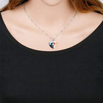 El Regalo 1 PC Tree of Life Vintage Glass Cabochon Heart Pendant Necklace for Women & Girls - Valentines Heart Jewelry for Girls & Women (Blue)