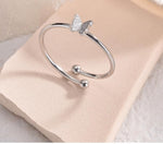 El Regalo 1PC Cute Stainless Steel Butterfly Ring- Anti Tarnish, Adjustable Butterfly Finger Rings for Girls & Women (Silver)