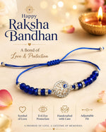 El Regalo Evil Eye CZ Tree of Life Bracelet Rakhi for Brother