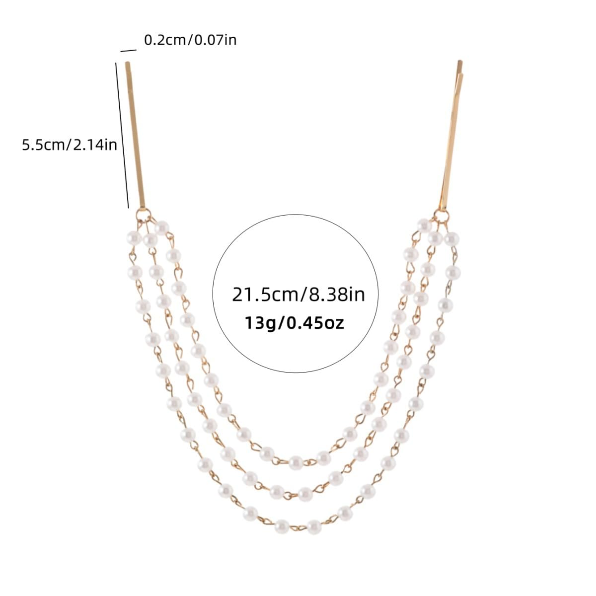 El Regalo Pearl Hair Clip for Women & Girls | Multi Layer Tassel Pearl Hair Accessory | Elegant Korean Style Hair Pin Barrette for Bun Hairstyle | Bridal Party Wedding Hair Addition (1 Pc)