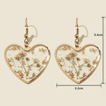 El Regalo Beautiful Transparent Heart Dried Flower Earrings for Women | Handmade Real Dried Floral Resin Dangle Earrings | Lightweight Bohemian Style Camellia Flower Earrings | Elegant Jewelry Gift (style-1)