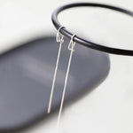 El Regalo Minimalist Threader Earrings for Women | Long Chain Drop Dangle Earrings | Elegant Pull Through Ear Thread Earrings | Sui Dhaga Tassel Threaders (Silver Drop Threader)