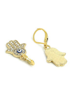 El Regalo 2 Pairs Evil Eye Hypoallergenic Dangle Heart, Star, Rainbow Studs/Hook Earrings - Handcrafted Golden Enamel Evil Eye Earrings for Girls & Women (Option- 5)