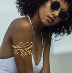 El Regalo Spiral Textured Armelet- Spiral Upper Arm Cuff Bracelet Open Upper Arm Bangle Bracelet Simple Adjustable Armband Jewelry for Women Swirl Coil Upper Arm Band Cuff Bracelet (Style-1)