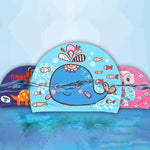 El Regalo 1PC Cute Cartoons/Animal Printed Kids/Babies Swimming Cap (1-6 Years Old) Comfortable Breathable Polyester Fabric Swimming Caps (Not Waterproof) (Cute Dolphin Swimming Cap)