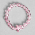 El Regalo 1 Pair Girls Kids Glittery Star Beads Princess Necklace & Bracelet Sets- Acrylic Star Beads Princess Necklace Bracelet Jewelry Set for Girls Kids (Pink Star)