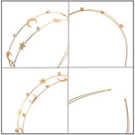 El Regalo Double Layer Retro Star Moon Pearl Rhinestone Hairband/Headband for Kids/Girls & Women - Wedding Fashion Hair Accessories