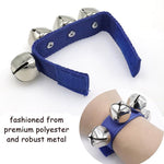 El Regalo 2PCs Jingle Bells Christmas Bracelets | Wrist & Ankle Bells for Party Favors, Musical Rhythm & Christmas Decor | Adjustable Percussion Instruments (Blue)