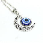 El Regalo Evil Eye Crescent Moon Pendant Necklace | Turkish Evil Eye Blue Moon Pendant Necklace for Girls & Women