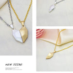 El Regalo Unisex-Adult Valentines Day Gift-2 Pcs Heart Couples Magnetic Necklace for Couples/Besties/Friends-Matching Pendant Friendship Distance Magnetic Love Heart Jewelry(Golden & Silver Hearts)