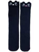 EL REGALO Girls Black Patterned Knee Length Socks
