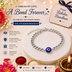 El Regalo Unisex-Adult 1Pc Cz Evil Eye Stainless Steel Rakhi For Brother - Anti Tarnish/No Rust/Waterproof Evil Eye Designer Rakhi With Roli Chawal, Message Card In Gift Box (Option-2)
