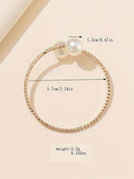 El Regalo Glamorous Pearls & Rhinestone Cuff for Girls & Women- Sleek & Elegant Pearls Bracelet