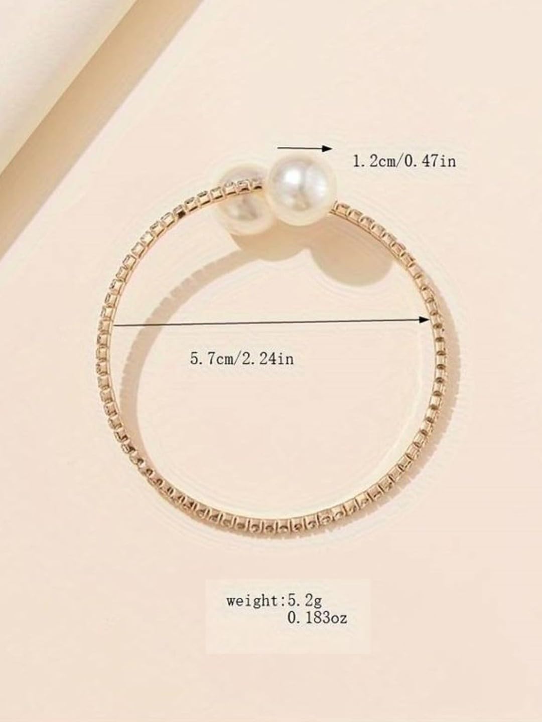 El Regalo Glamorous Pearls & Rhinestone Cuff for Girls & Women- Sleek & Elegant Pearls Bracelet