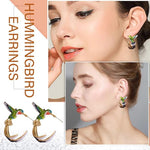 El Regalo Colorful Hummingbird Stud Earrings - Hand-Painted Enamel Bird Hoop Studs for Women & Girls | Elegant Nature-Inspired Fashion Jewelry