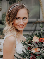 El Regalo Bridal Hair Accessory- Fancy Double-Layered Rhinestone & Pearl Vine Hairband for Girls & Women- Bridal, Bridesmaids HairBand (Silver)