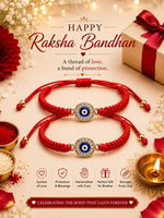 El Regalo 2PCs Rakhis for Brother- Evil Eye Rakhi Combo Set with 2 Rakhis, shagun Pack, Rakhi Message Card in Rakhi Gift Box (Option-1)