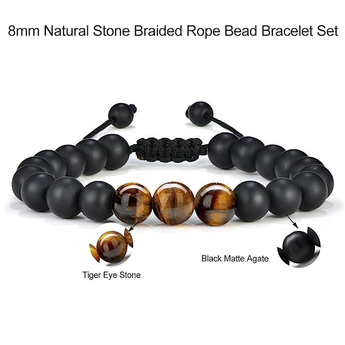 El Regalo Natural Stones Bracelet Rakhi for Brother- Handmade Rakhi with Roli Chawal Shagun, Message Card in Rakhi Gift box for Bhaiya/Bhai/Brother (Option-1)