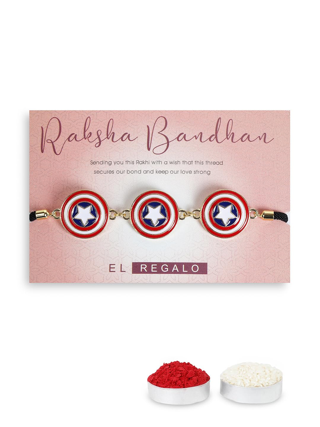 El Regalo Unique Kids Avenger Rakhi for Brother- Designer Superhero Adjustable Bracelet Rakhi for Brother with Roli Chawal in Rakhi Gift Box