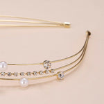 El Regalo Multi Layered Tiara Hairbands- Retro Star, Moon, Pearls, Flowers, Rhinestone Hairband/Headband for Kids/Girls & Women - Wedding Bridal Bridesmaid Hair Accessories (Pearls & Crystals)