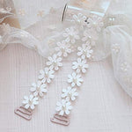 El Regalo Women's 1 Pair Flowers Lace Bra Straps for Off Shoulder Dresses or Evening Gowns (White)