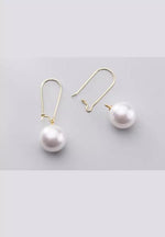 El Regalo Fancy Pearl Earrings- Golden Pearl Tassel Long Statement Earrings for Girls & Women (Round Pearl Hook)