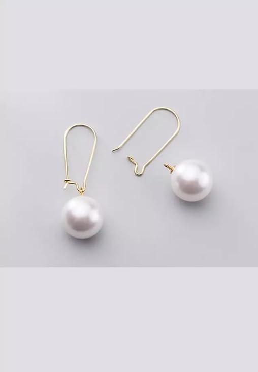 El Regalo Fancy Pearl Earrings- Golden Pearl Tassel Long Statement Earrings for Girls & Women (Round Pearl Hook)