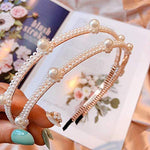 El Regalo Pearl Beads Decoration Plastic Hair Band for Kids, Girls and Women (Graceful Flower Pearls Hairband)