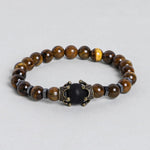 El Regalo 1 PC Natural Tiger Eye Stones Antique Charm Rakhi for Brother/Bhai- Natural Stones Rakhi with Roli-Chawal Shagun, Rakhi Message Card in Rakhi Gift Box