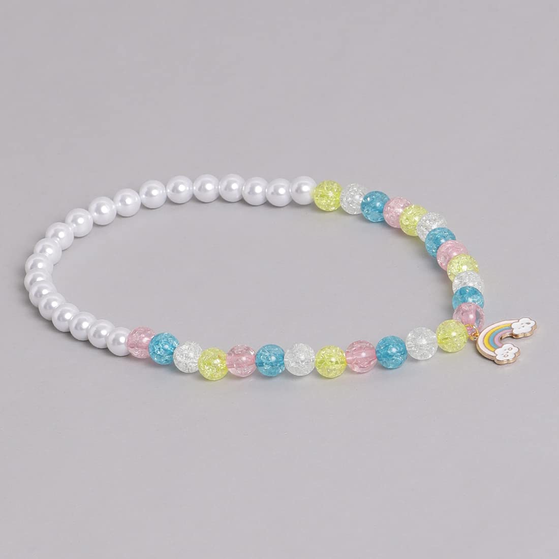 El Regalo 3 PCs Kids Girls Necklace, Bracelet & Earrings Jewelry Set- Girls Beaded Charms Princess Jewelry Set (Rainbow Star Charms Jewelry Set)