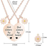 El Regalo Bff Necklace For 2-Split Heart Not Sisters By Blood But Sister By Heart Pendant Best Friend Friendship design Set Of 2 For Girls, Best Friends, Bestie