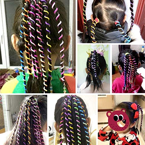 El Regalo Cute Girls Hair Band 6pcs/Lot Headband Crystal Long Elastic Headwear Rainbow Color Free Length Dreadlocks Hair Style Accessories (Rainbow)