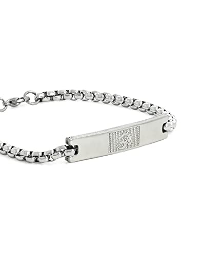 El Regalo 1 PC Stainless Steel OM Chain Rakhi for Brother/Bhai/Bhatija- Statement Cuban Chain OM Rakhi with shagun, Rakhi Message Card in Rakhi Gift Box (Style-1)