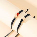 El Regalo Unisex 2PCs BFF Best Friends Hearts Friendship/Couple Bracelets, Pinky Promise BFF Long Distance Matching Hearts Bracelets for Besties