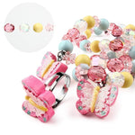 El Regalo 3PCs Kids Butterfly Stretch Necklace, Bracelet & Ring Set for Girl/Toddler- Princess Jewelry Accessories for Girls